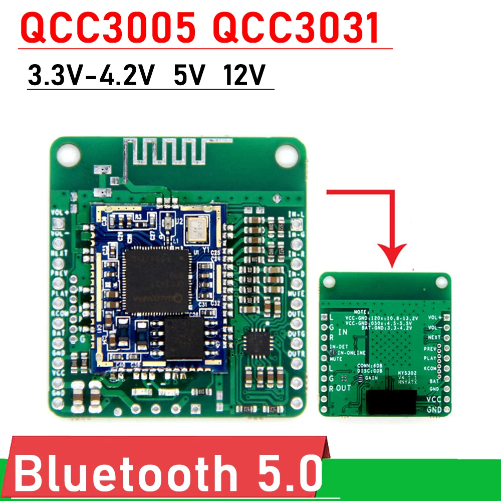 Плата ресивера QCC3005 QCC3031 Bluetooth 5 0 Hi-Fi аудио модуль APTX LL AXU для самостоятельной