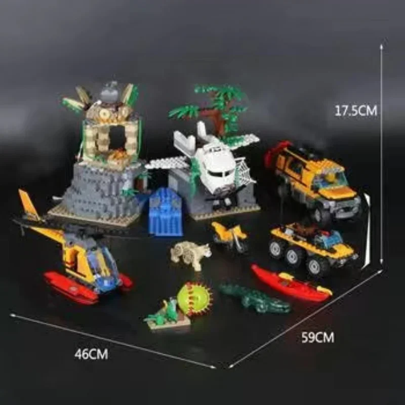 870 шт. Детский конструктор Джунгли