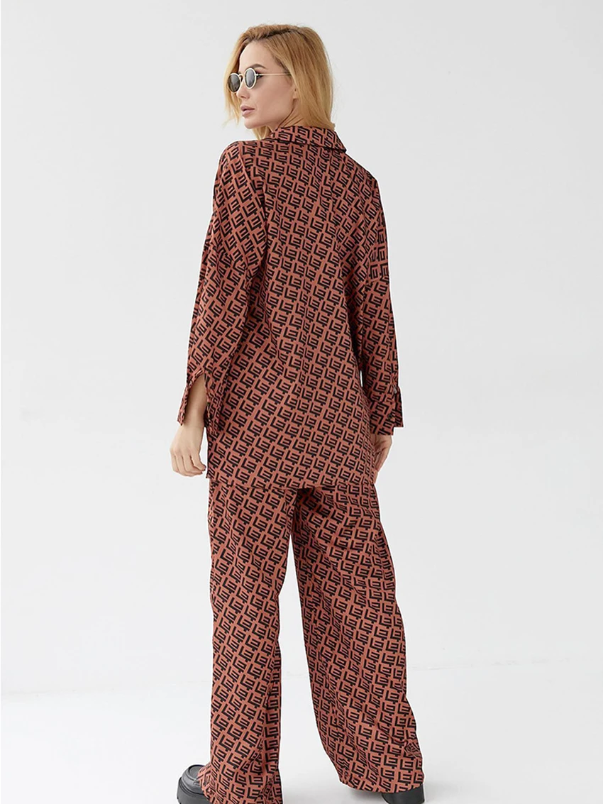 Женская пижама с принтом Marthaqiqi ночная рубашка длинным рукавом и отложным