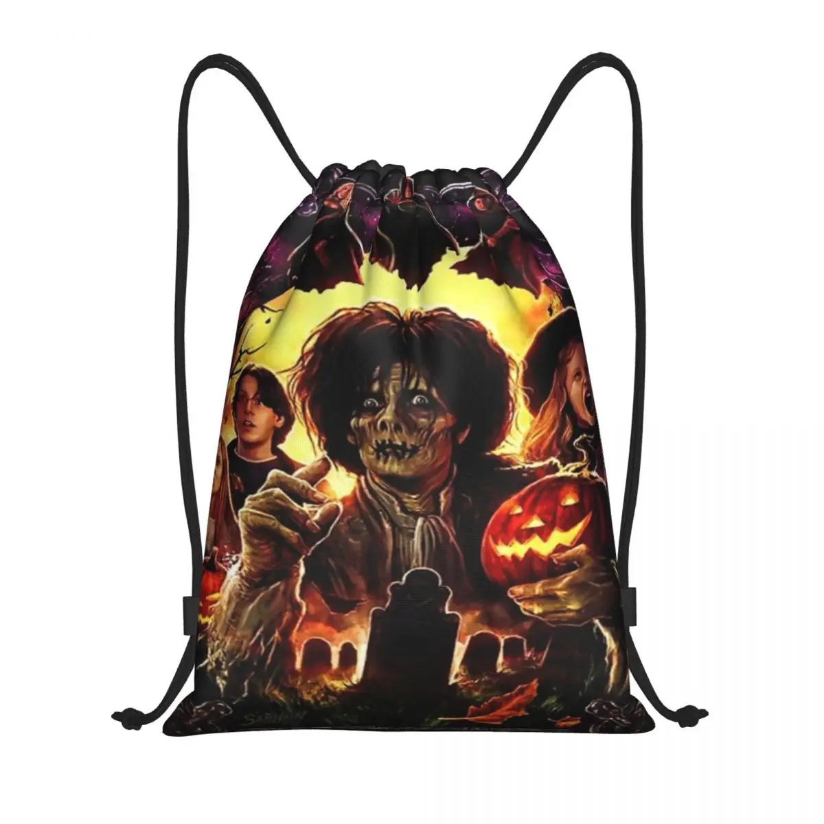 

Custom Hocus Halloween Night Pocus Drawstring Bags for Training Yoga Backpacks Women Men Witchcraft Cat Sports Gym Sackpack