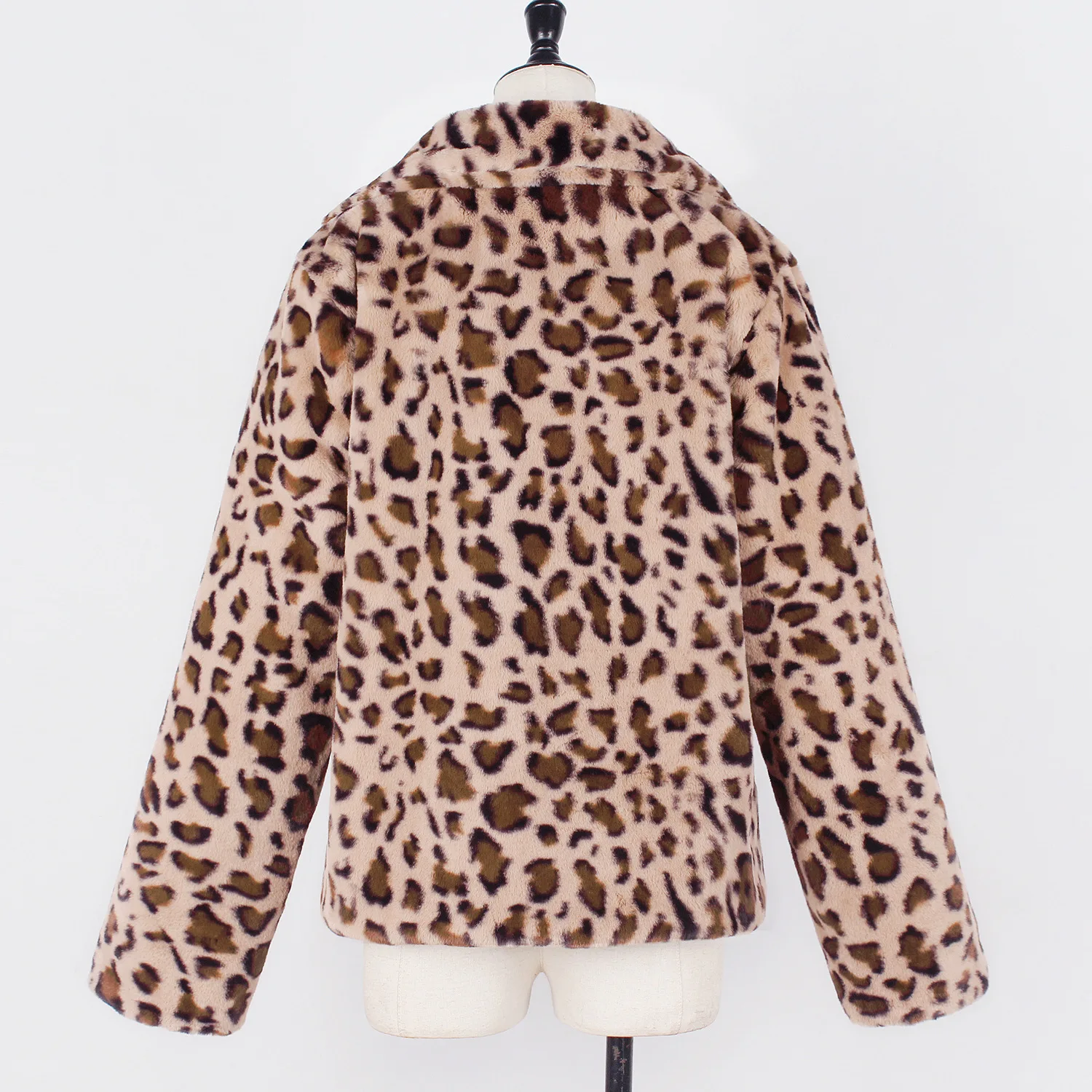 Women's Leather Fur Coat Fall Winter Fashion Imitation Fur Leopard Print Coat Female Faux Fur Jacket Faux Fur Coat