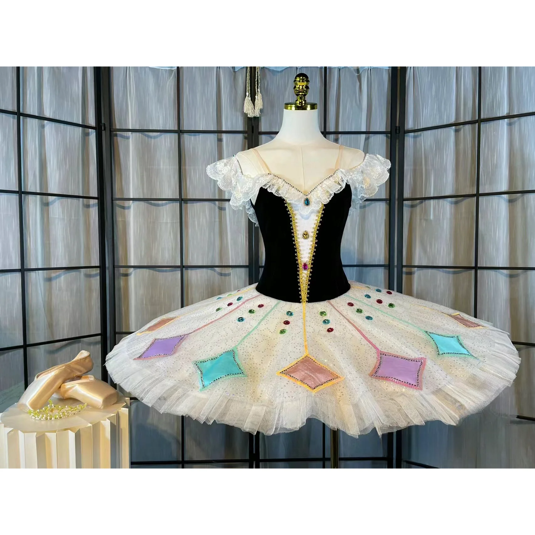

Детское балетное платье-пачка, костюм для выступлений, балетный костюм клоуна «Лебедь», воздушное газовое платье для девушек