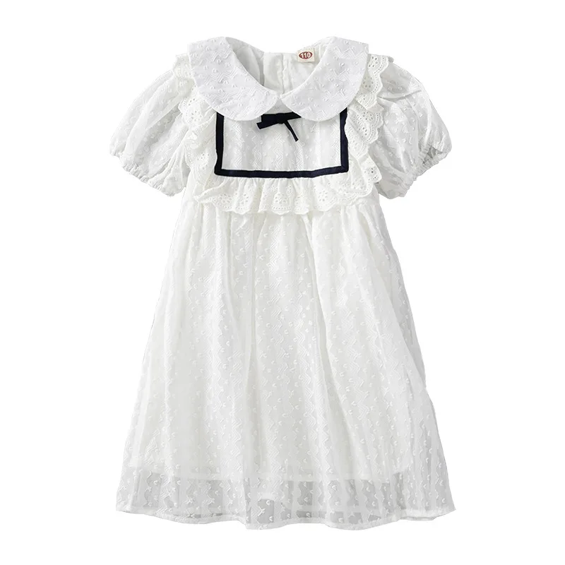 

Kids Girls Cute Summer Dress 2022 New Children Preppy Style Clothing Fashion Patchwork Dress Brief For 2 3 4 5 6 7 8 Years