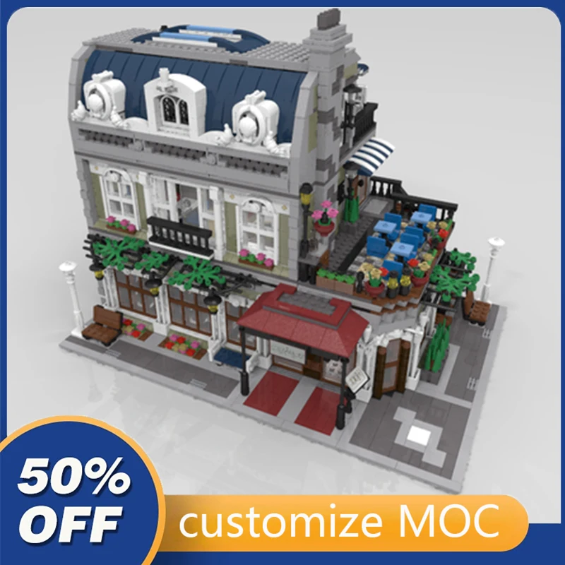 

4052PCS Customized MOC Modular Parisian Restaurant Corner 10243 Building Blocks Bricks Children birthday toys Christmas gifts