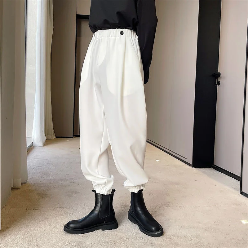 

Мужская одежда SYUHGFA, Новинка осени 2022, однотонный тонкий повседневный костюм, шаровары для мужчин, универсальные простые брюки с карманами