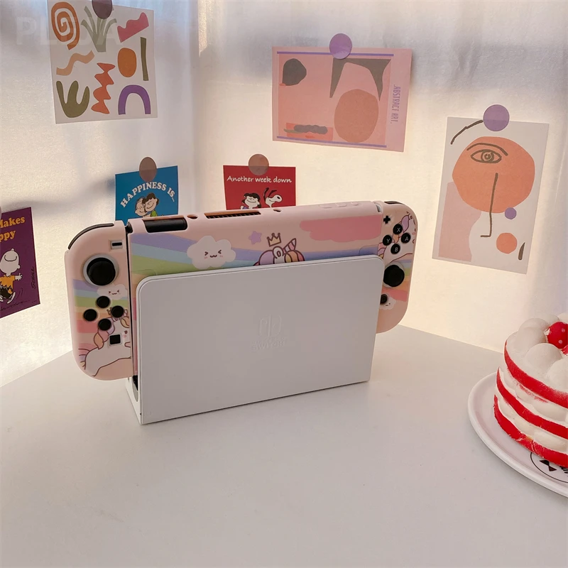 Милый мультяшный Единорог чехол для игровой консоли s Nintendo переключатель OLED NS NX
