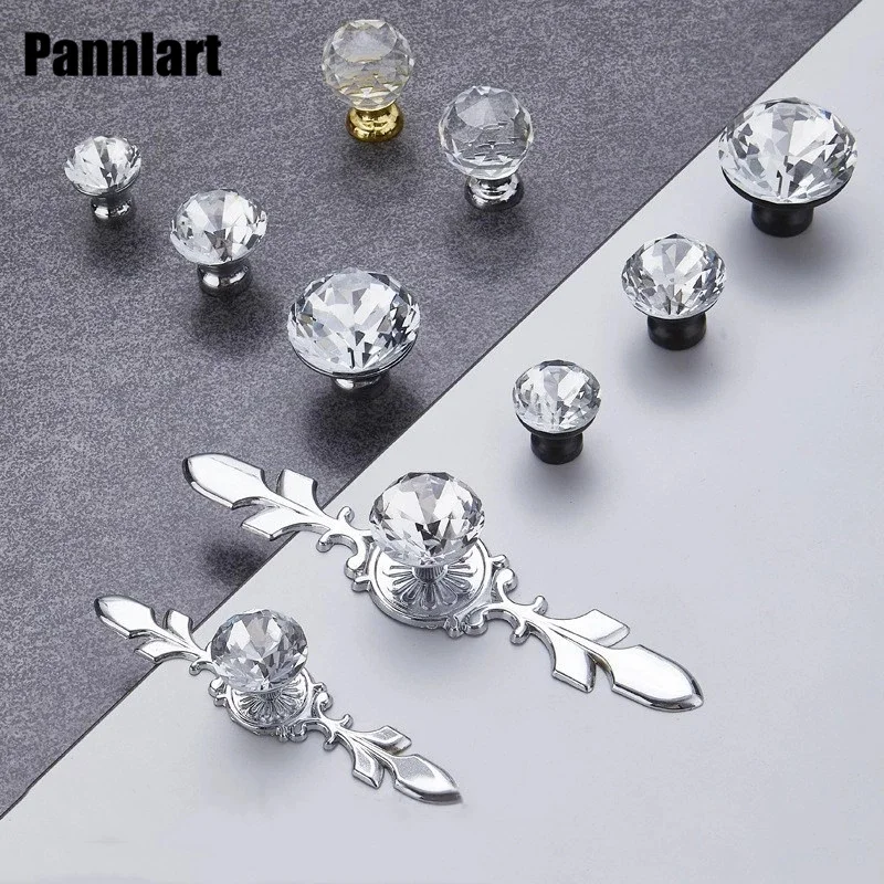 Pannlart 1 шт. Европейские хрустальные ручки кухонные шкафы дверные ювелирный шкаф