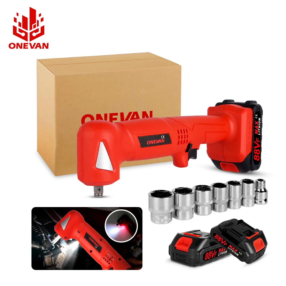 

ONEVAN 1200W 280NM Electric Ratchet Wrench Variable Speed 3/8'' Ratchet Wrench Set 9000mah Power Tool for Makita 18V Battery