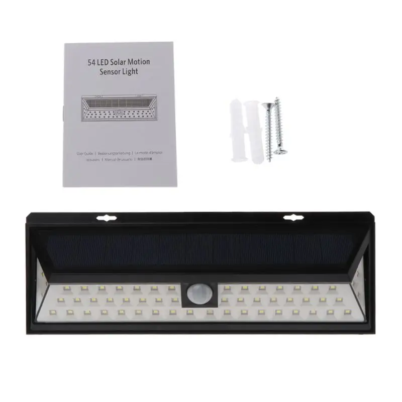 

Водонепроницаемый светильник на солнечной батарее 54 светодиода, уличный садовый светильник с пассивным ИК датчиком движения, инструменты ...