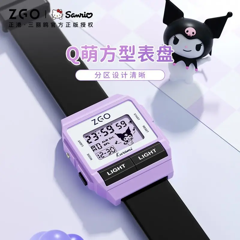 

Оригинальные Sanrios Joint Zgo Kuromi Cinnamoroll часы с рисунком аниме водонепроницаемые светящиеся милые искусственные спортивные кварцевые часы