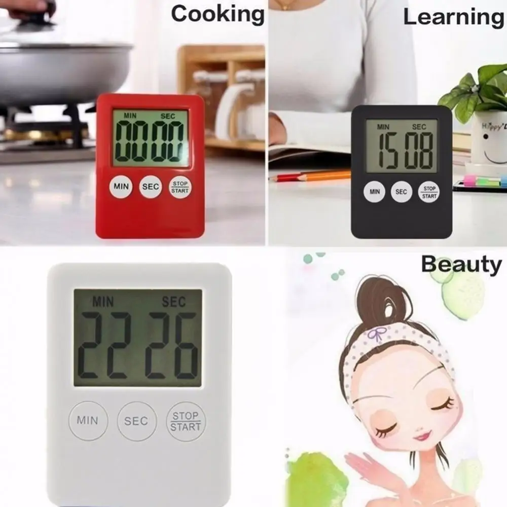

Durable Thin Cooking Digital Timer Kitchen Time Countdown Alarm Clock Baking Pizza Tool Easy To Use