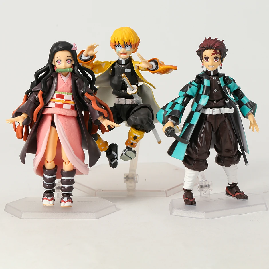 

Anime Figure Figma Demon Slayer Zenitsu Agatsuma 522-DX Kamado Tanjiro 498-DX Nezuko 508-DX Action Figurine Desktop Toy for Kids