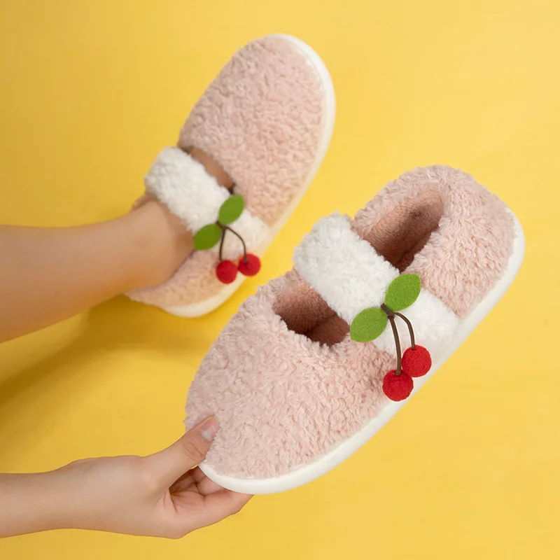 Women Slippers Winter Home Soft Slippers Women Cotton Shoes Plush Indoor Outdoor Shoes For Women Men Couple Warm Fur Slippers