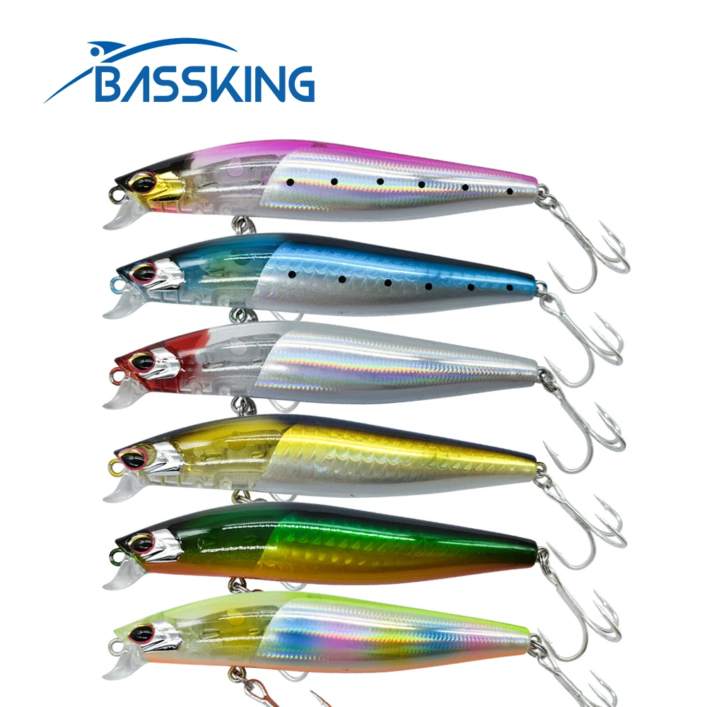 

BASSKING Floating Minnow Bait 95mm 13.4g Fishing Lures Pesca Bass Wobbler Swimbait Artificial Hard Bait Saltwater Fishing Tackle