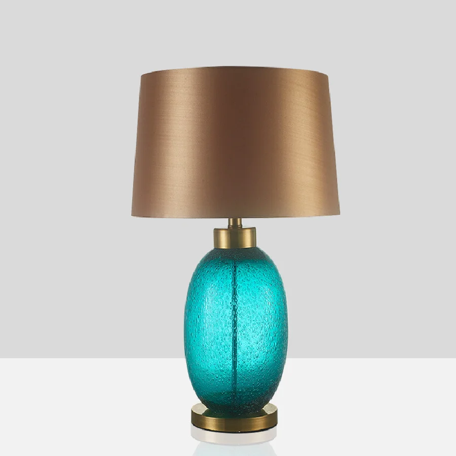 

LukLoy Postmoderm Creative Glass Table Lamp Bedroom Bedside Lamp American Minimalist Table Lamp for Living Room Decorative Light