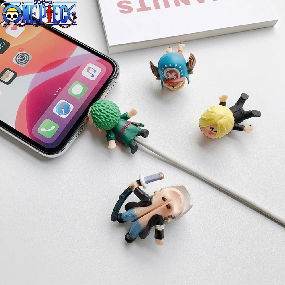 Один кусок фигурки героев мультфильмов ророноа Зоро протектор кабеля для Iphone Usb