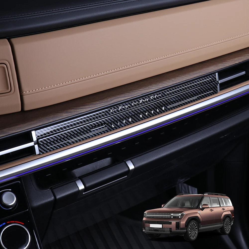 Фото 1 шт. для Hyundai Santa Fe MX5 2024 2025, аксессуары для интерьера автомобиля (левый/правый руль), декоративная рамка воздуховода переднего ряда, материал АБС №1