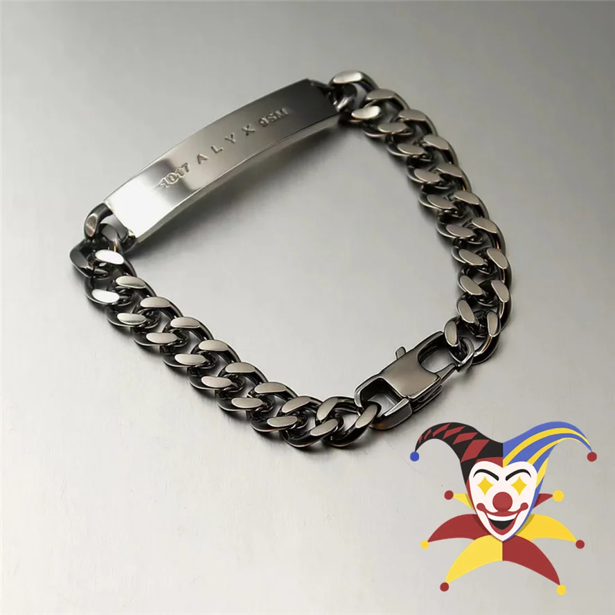 

1017 ALYX 9SM Chain Logo ID Bracelet Men Women 1:1 High-Quality Front Mark Hook Buckle Alyx Bracelets Stainless Steel