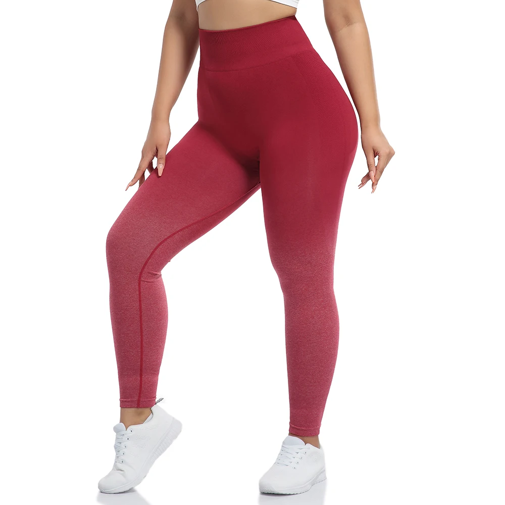 Seamless High Waist Leggings Fitness Women Gradient Push Up Yoga Pants Workout Tights Sport Trousers Jogging Cycling Gym Clothes