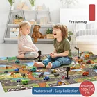Детский игровой коврик, игрушки для малышей, детский Дорожный Коврик для фермы, Детские нетоксичные коврики для активного отдыха, водонепроницаемый коврик для дороги с животными, 100x130 см