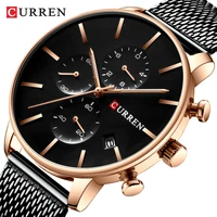 curren mens watches top brand luxury chronograph quartz men watch waterproof sport wrist watch men stainless steel male clock