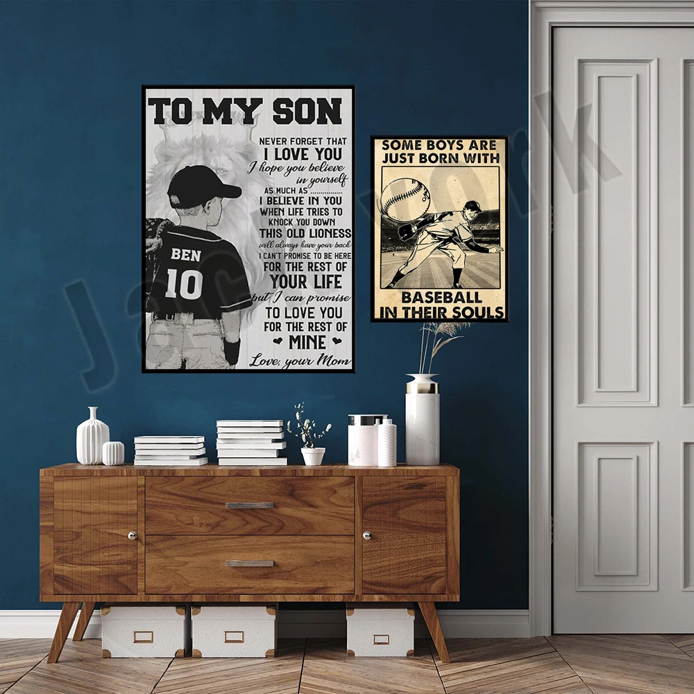 Некоторые мальчики родились с бейсболом в своей душе ретро-постер для