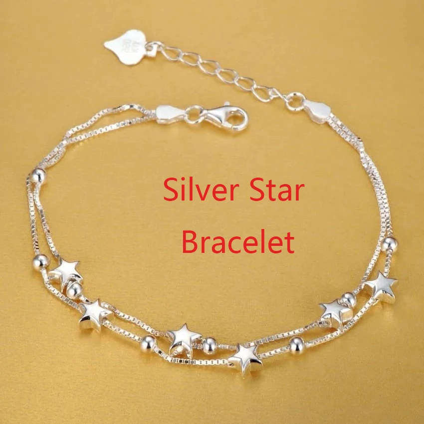 

Delicate and beautiful sterling silver stars Bracelets for women korean fashion designer party Wedding Jewelry Holiday gifts hot