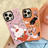 cute cartoon flower rabbit phone cases for iphone 13 12 11 pro max xr xs max x 78plus lady girl shockproof soft tpu cover gift