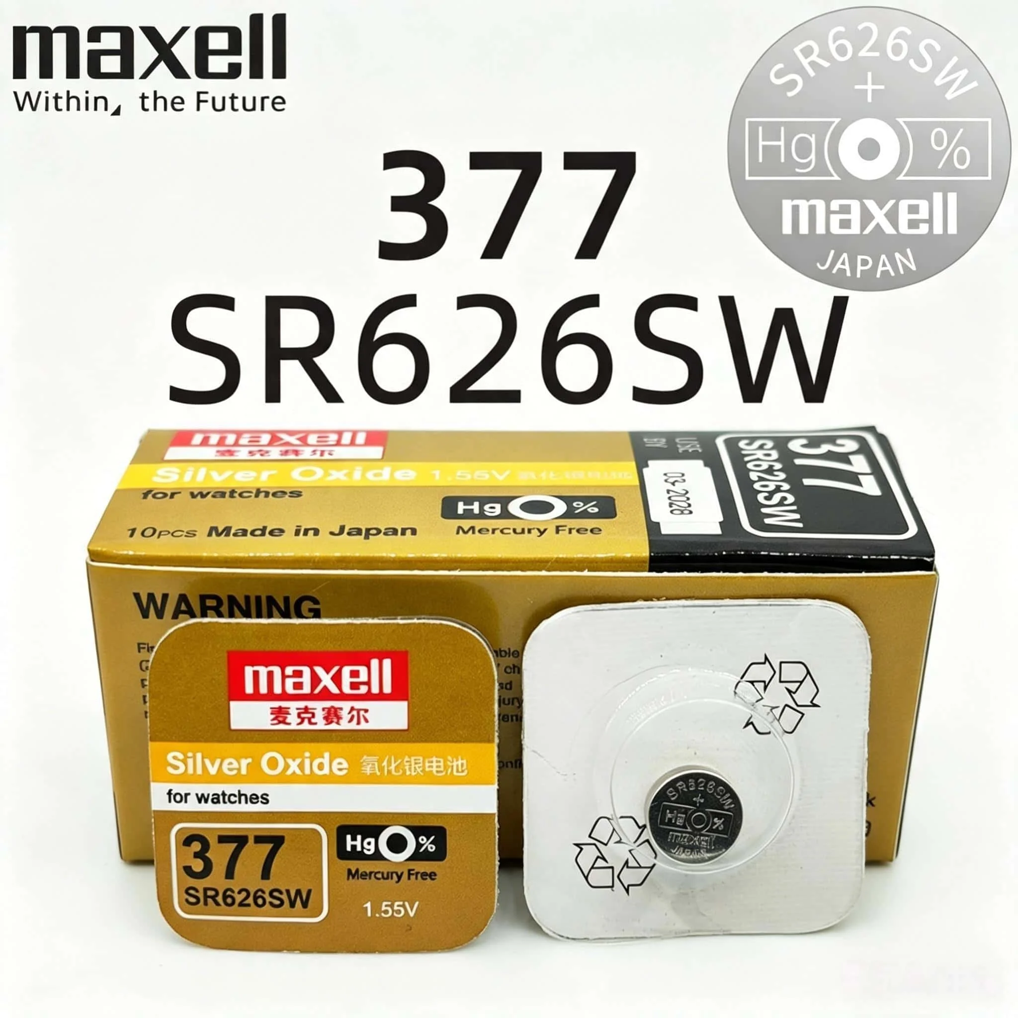 Фото Батарейка Maxell Silver Oxide, 10 шт., SR626SW SR621SW SR920SW SR616SW, 1.55В, кнопочная, для часов, игрушек, пультов ДУ, мини-электроники №2