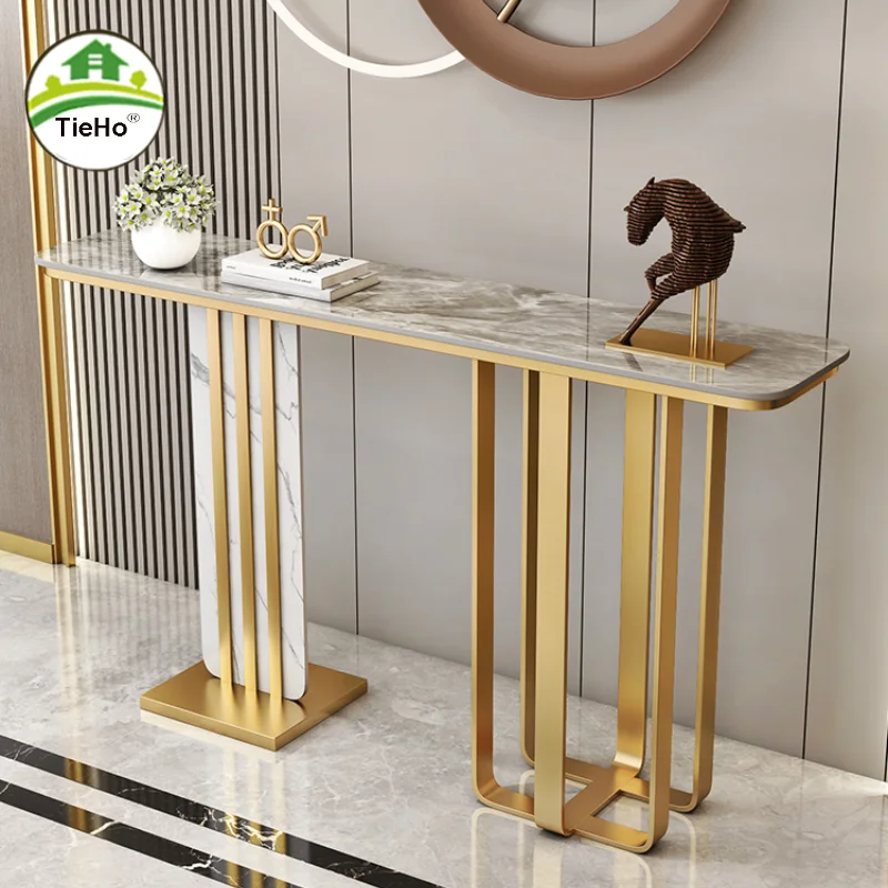 

Italian Style Luxury Console Table For Hallway Living Room Entrance Slate Long Console Table Modern Minimalist Side Table