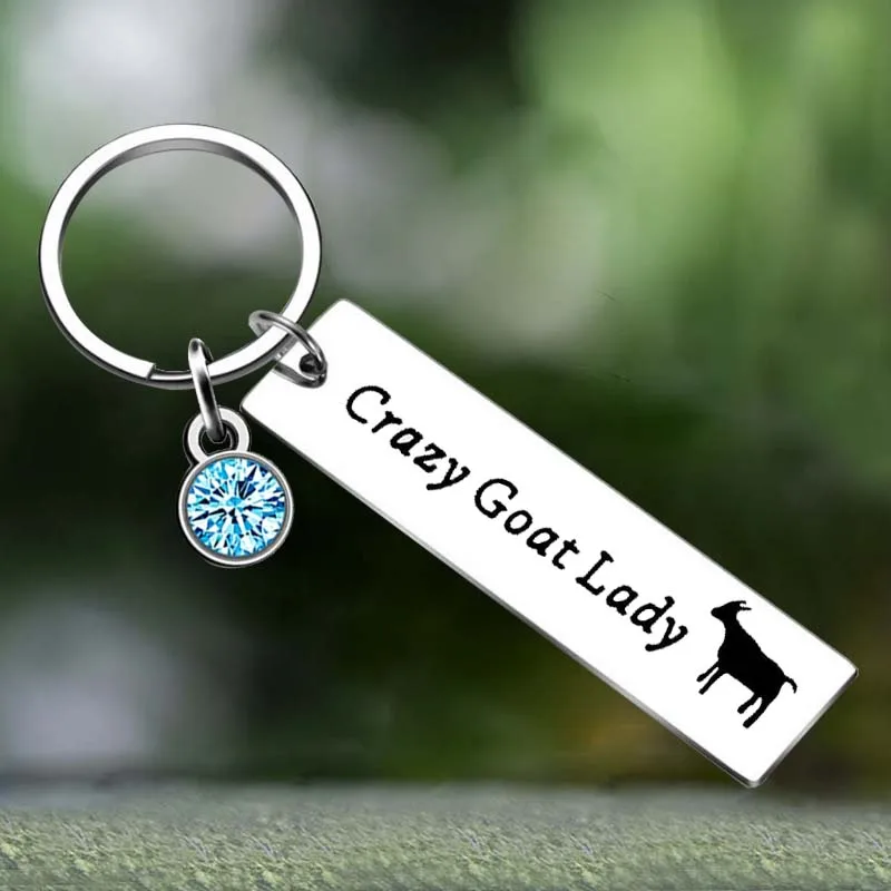 

Cute Goat Keychain Goat Lover Gifts Crazy Goat Lady Key Chain Pendant Jewelry Friends Goat Inspirational Gifts