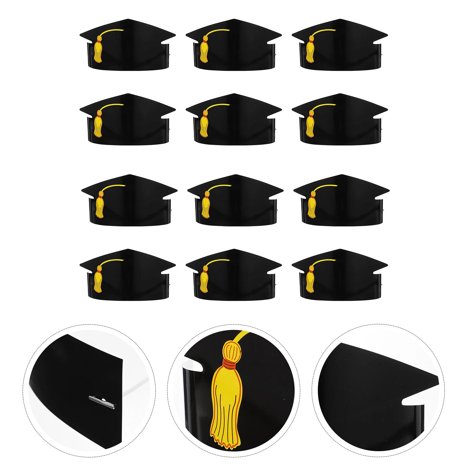 

12Pcs Graduation Party Paper Hats Photo Props Handmade Paper Graduation Hats