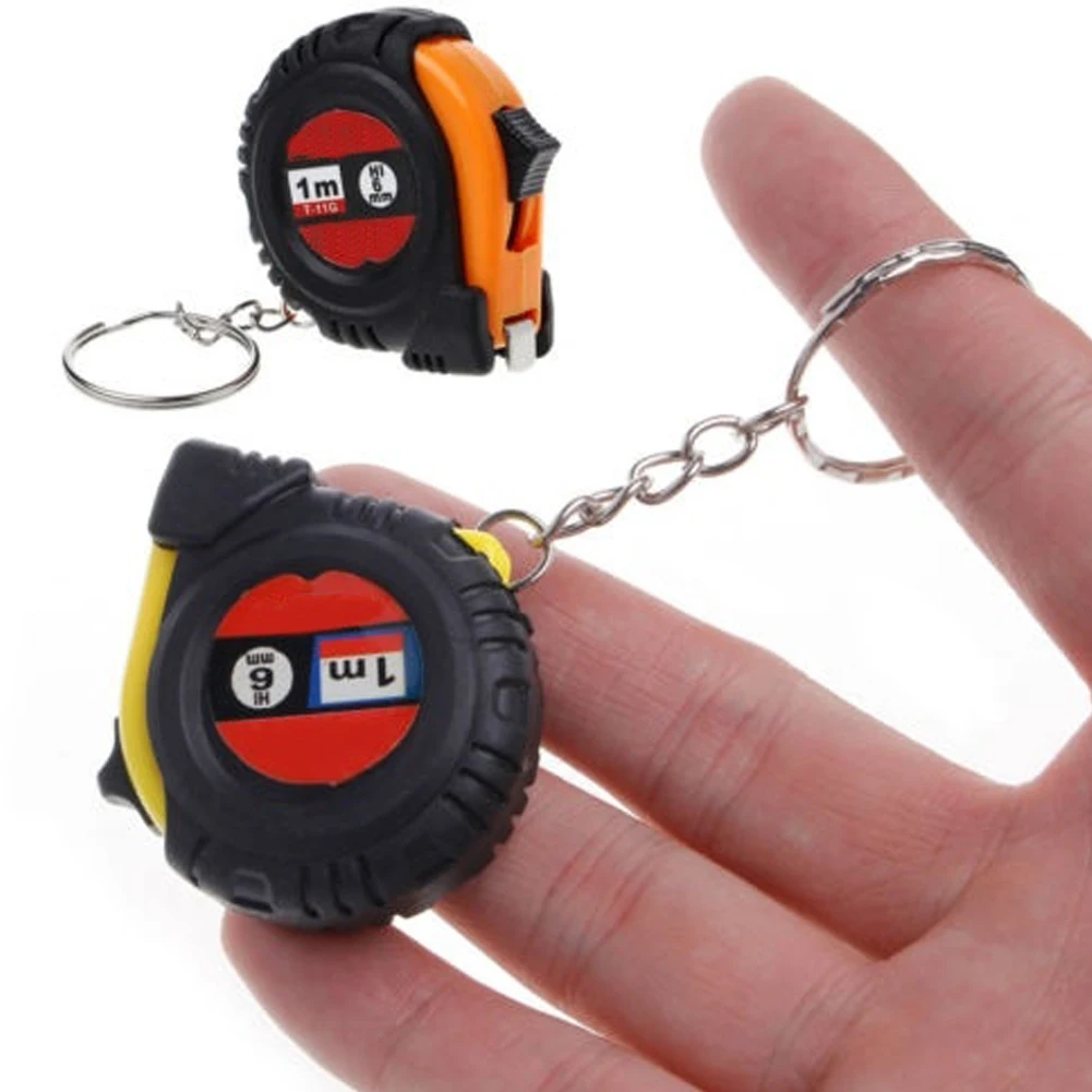 

Tape Measure Retractable Keyring Tape Easy Read Metal Belt Key Ring Random Colour 1M