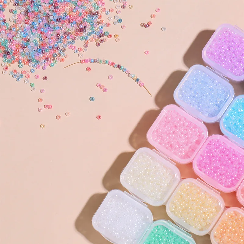 

2mm Color Rream Rice Beads DIY Handmade Hairpin Necklace Bracelet Hair Accessories