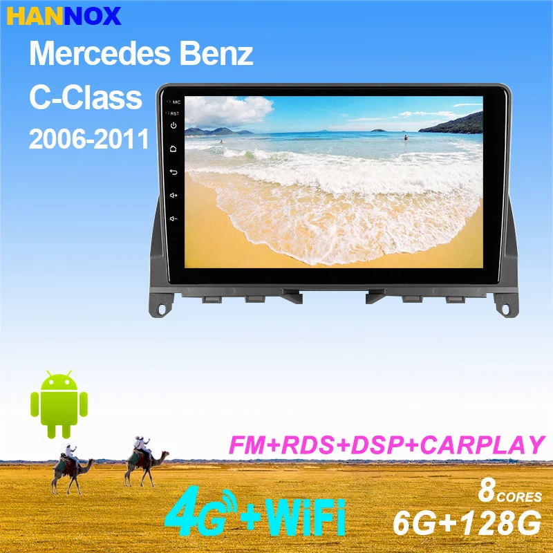 

Автомагнитола HANNOX 4G LTE Android 11, мультимедийный видеоплеер, навигация GPS для Mercedes Benz C Class 3 W204 S204 2006 - 2011
