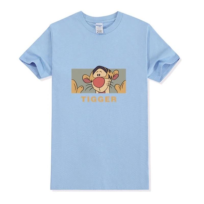 

Новинка 2023, летняя Модная хлопковая футболка с коротким рукавом для пар, непринужденный дизайн, ленивая мультяшная футболка в стиле ретро