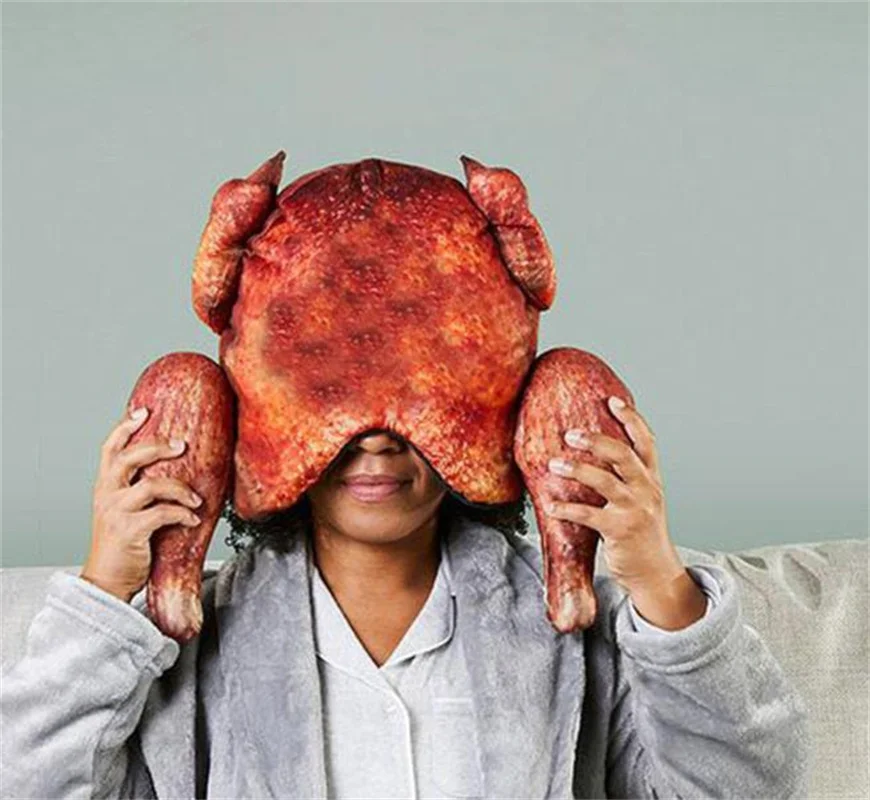 

Deep Fried Turkey Pillow Turkey Sleep Mask Thanksgiving Turkey Decoration Turkey Mask Christmas Turkey Decoration Party Turkey