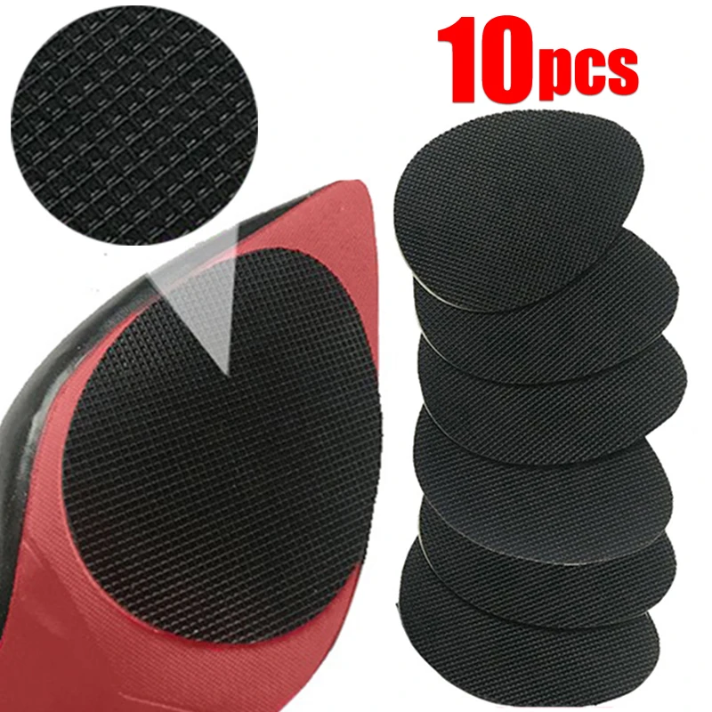 10Pcs Women High Heels Sandals Anti-Slip Shoes Sole Protector Pad Rubber Replacement Repair Square Heel Shoe Bottom Patch Pads