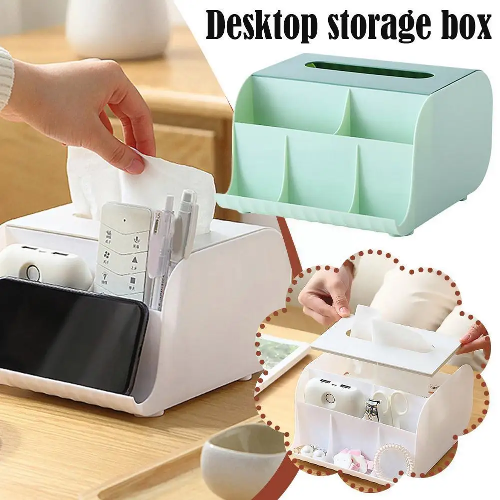 

Tissue Box Napkin Paper Holder Organizer Desktop Storage Box Pencil Pen Holder Makeup Brushes Organizer For Office Home M4q1