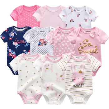 2022 Baby Girls bodysuits short Sleeve cotton Bunny overalls infantis clothes Newborn boys baby Roupas de bebe outfit clothing 1