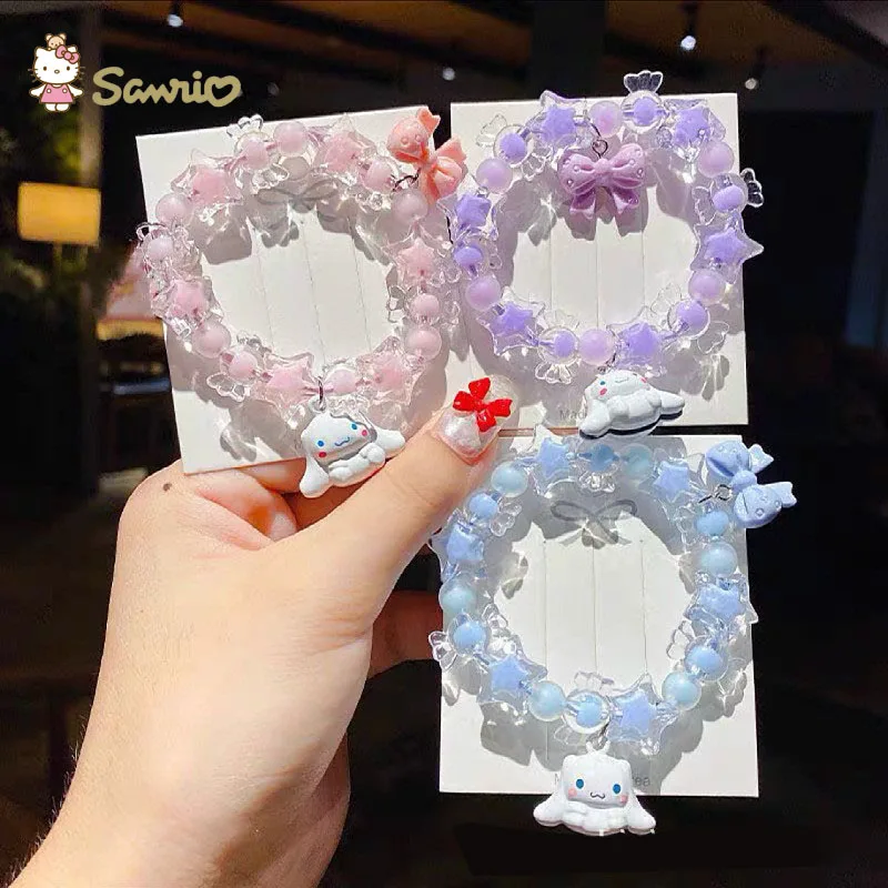 

2022 Новый мультяшный кавайный Sanrios Cinnamoroll Хрустальный бисерный браслет с подвеской на удачу изысканный модный индивидуальный подарок для де...