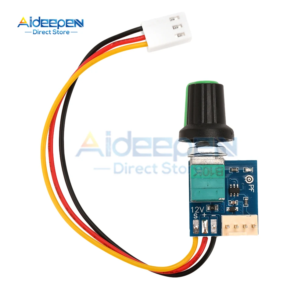 

5-12 В постоянного тока, ручной 4-проводной ШИМ-контроллер двигателя скорости вентилятора, плата с ручным переключателем, 3P-штекер, модуль регулятора электрического оборудования