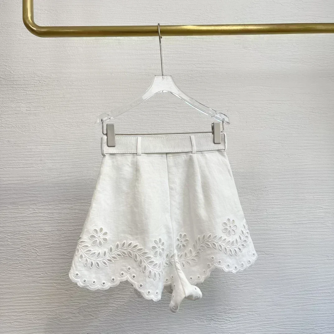 2024 новая высококачественная однотонная белая блузка с короткими рукавами и