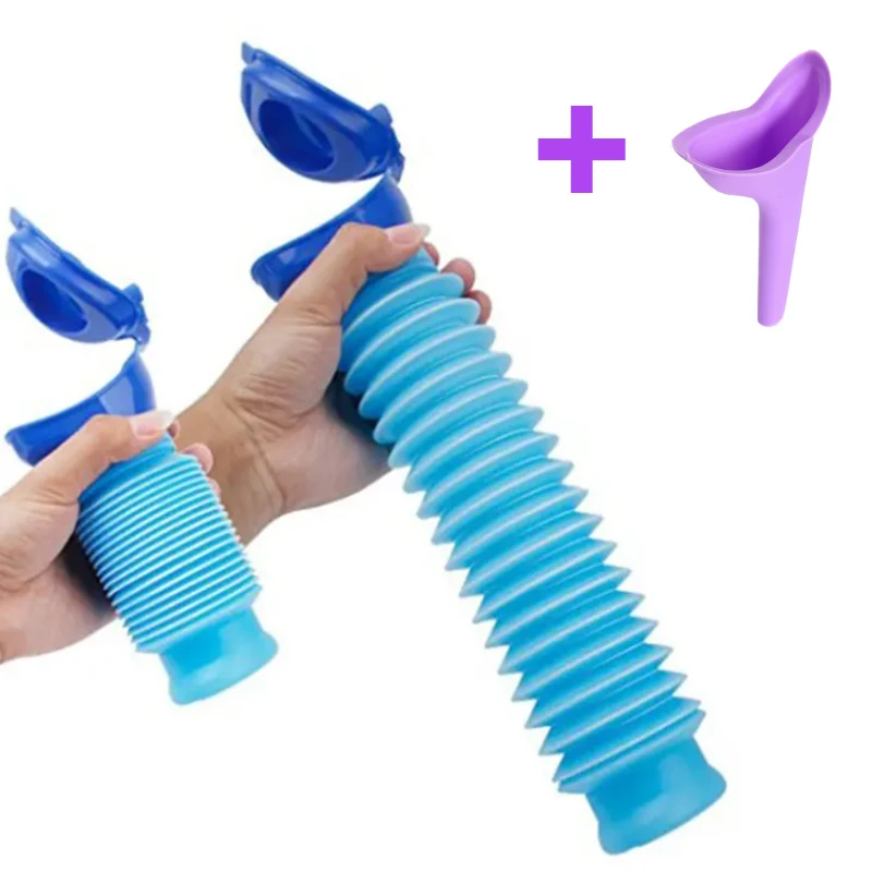 

New 2 pcs Emergency Urinal Women Kid Mini Outdoor Portable Shrinkable Travel Car Camping Pee Urine Bottle Personal Mobile Toilet