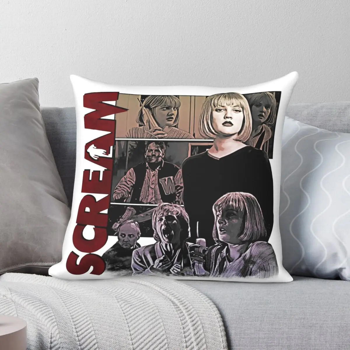 

Ретро Чехол с изображением крика и подушки Чехол из полиэстера и льна с бархатным узором на молнии Декоративная Подушка Чехол 55x45