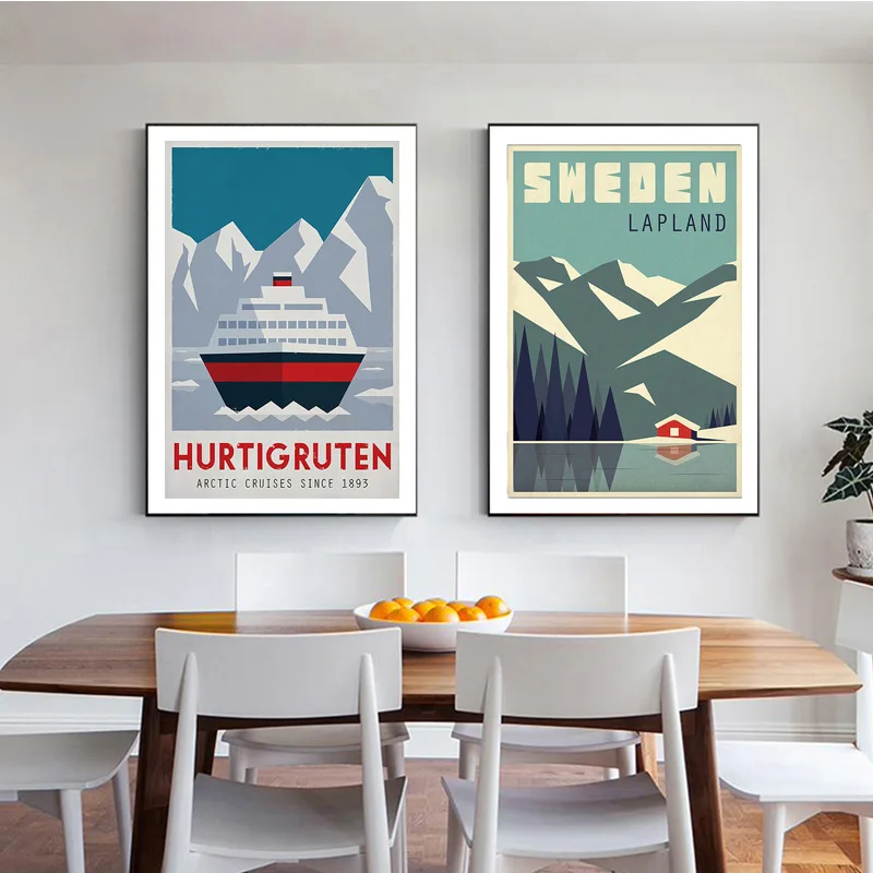 Постеры в скандинавском стиле всемирно известные постеры для путешествий место