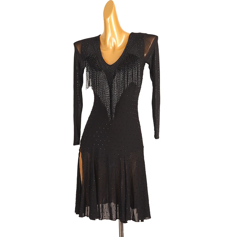 Новинка Платье для латиноамериканских танцев выступлений Женская юбка взрослых