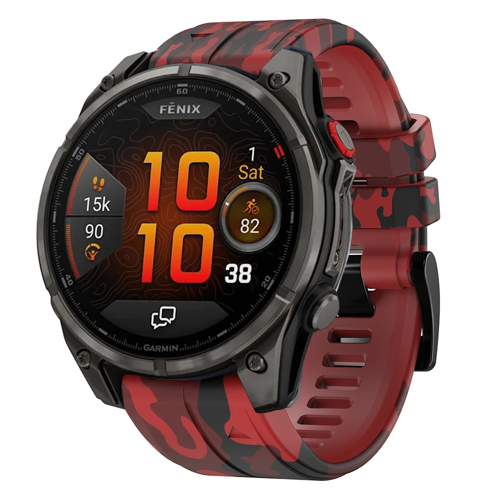 QuickFit 2622 мм ремешок Fenix 8Pro для Garmin Fenix E 8 47 51 мм 7 7X 6 6X 5 5XEpix970 965 955 камуфляжный силиконовый ремешок-браслет (art.: 3920d2be301af) - 3920d2be301af