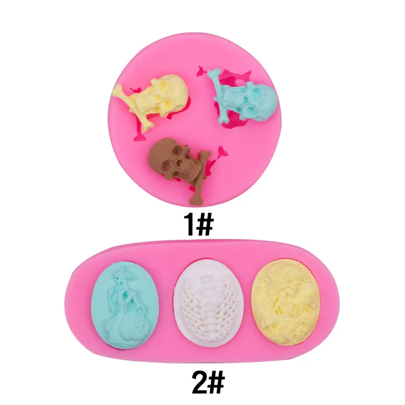 

Силиконовая форма «сделай сам» для Хэллоуина, Забавный Череп, мастика, ведьма, скелет, кирпичная кладка, украшение торта, форма для выпечки ...