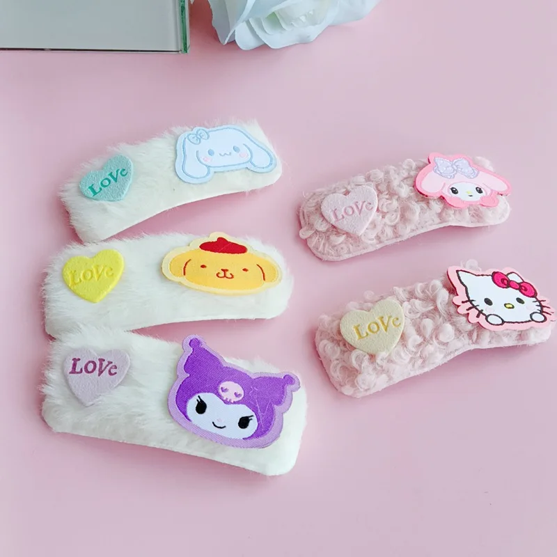 

Cinnamoroll Hello Kitty Hairpin Kawaii Sanrio Anime Kuromi Cute Cartoon My Melody Girly Heart Headdress Toy for Girls